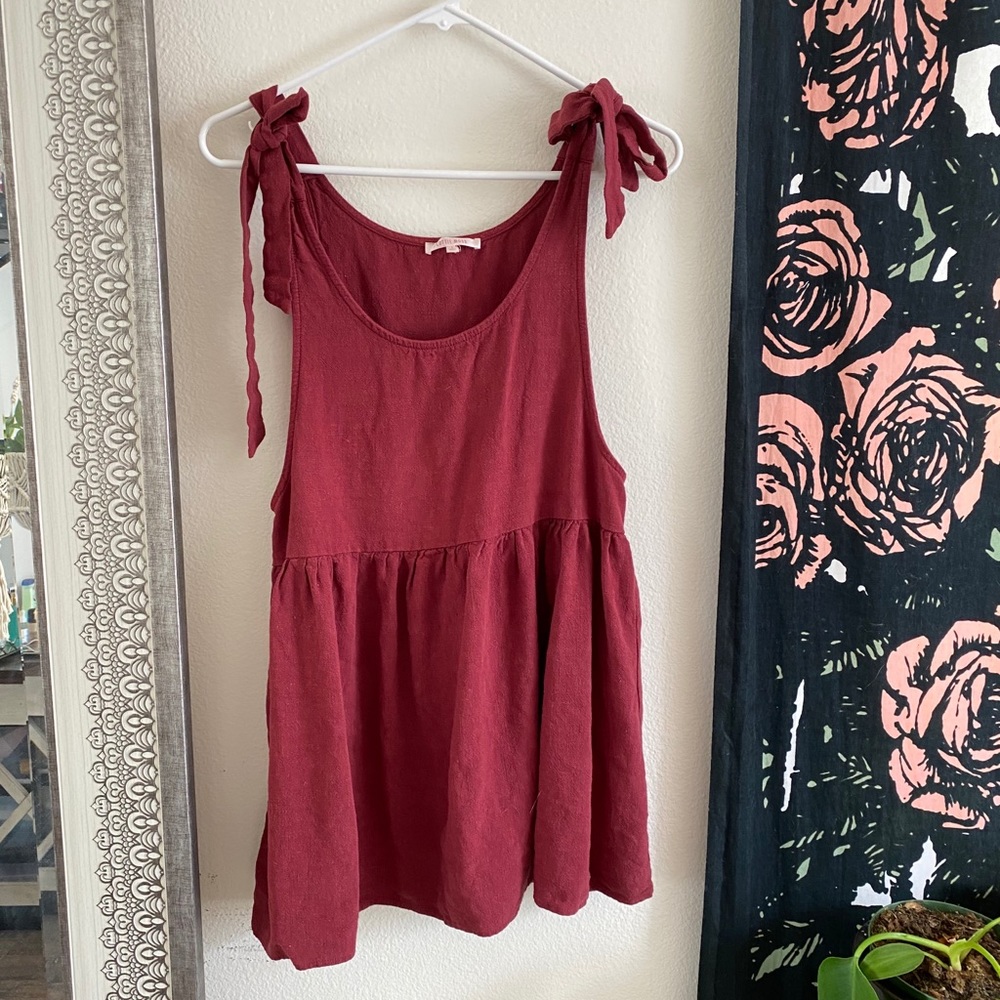 Maroon baby doll dress